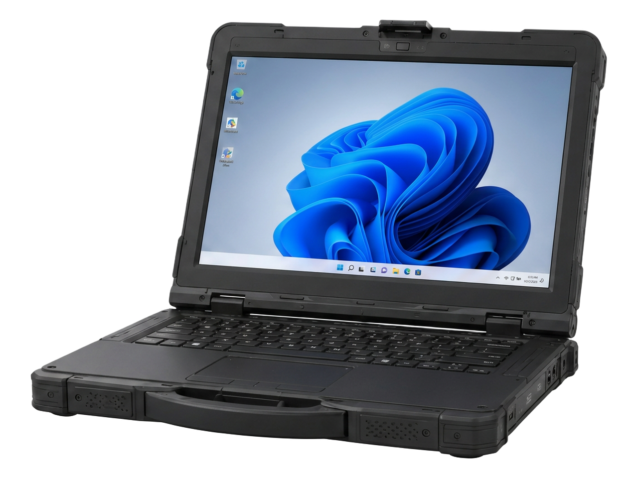 Evolve III Rugged notebook shown open with a Windows display